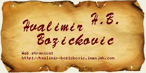Hvalimir Božičković vizit kartica